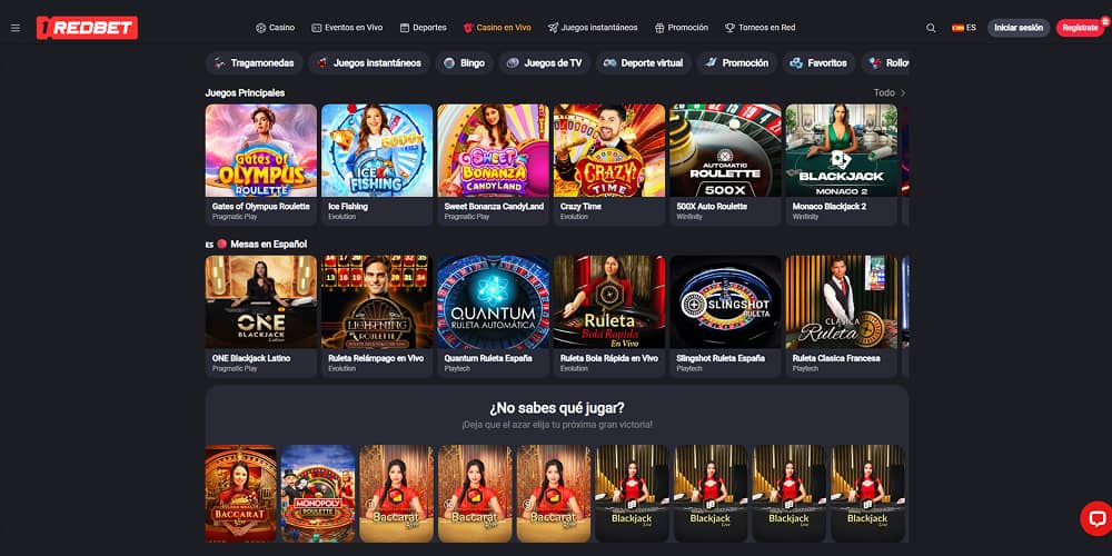 1RedBet casino en vivo