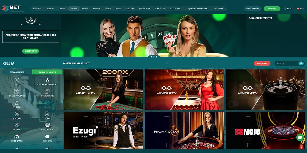 22bet casino ruletas