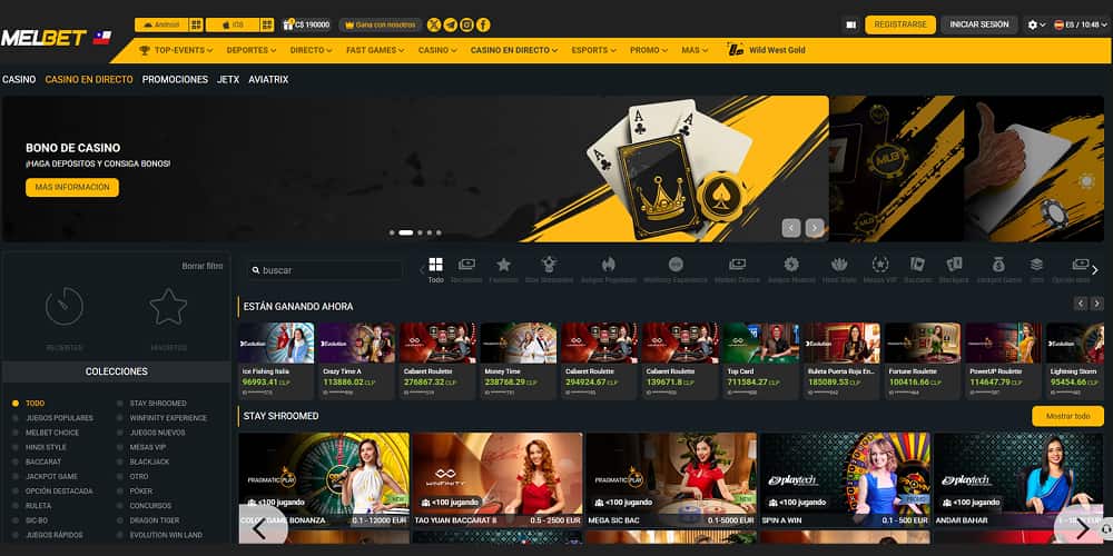 Melbet casino app y sitio móvil